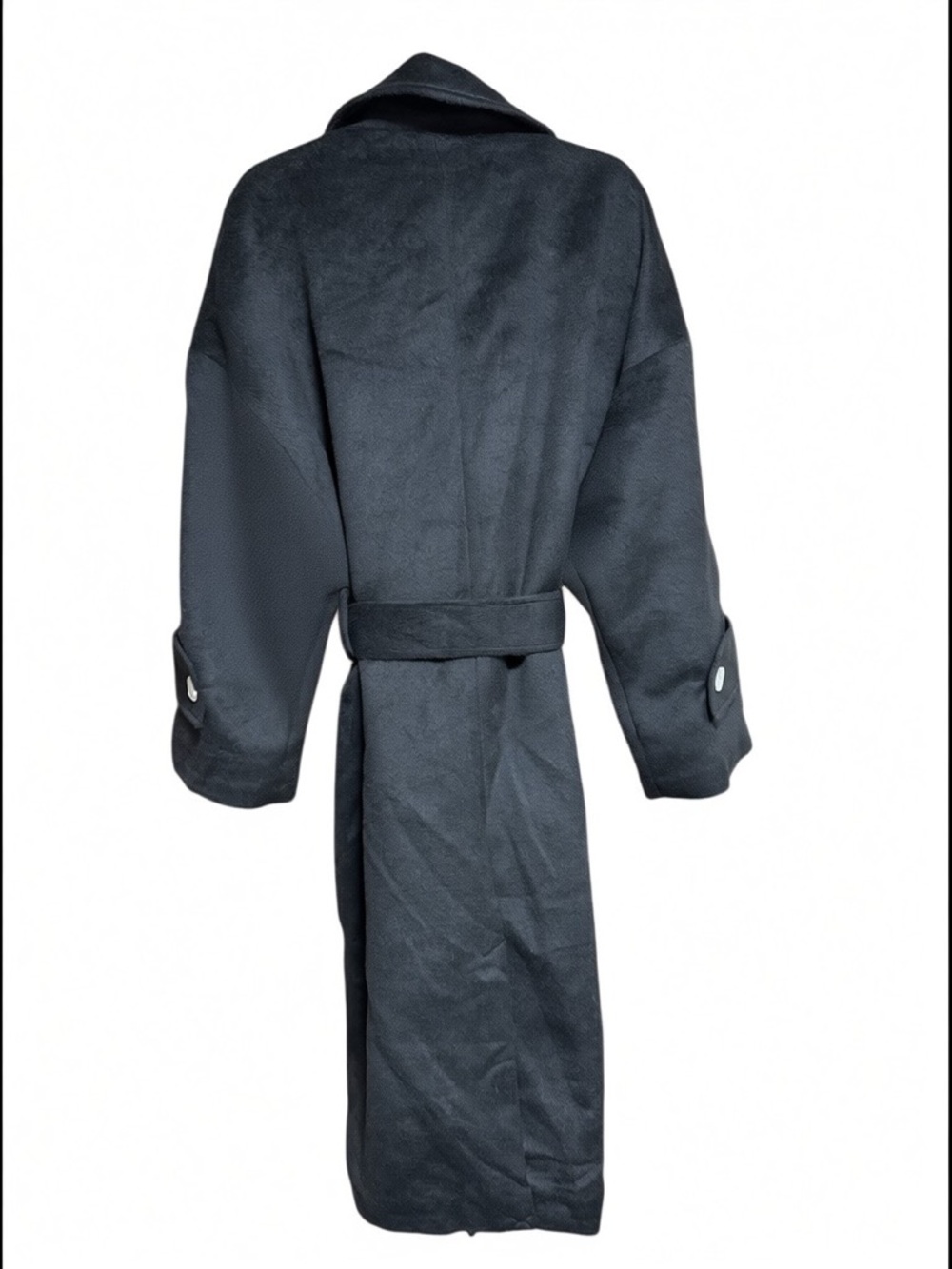 NASTY GAL Black Belted “Wool Look” Trench SIZE 6 NWT - Picture 5 of 12